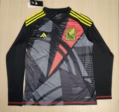 （s-3xl）2024-25 Mexico Goalkeeper Black Thailand LS Soccer Jersey AAA-422