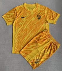 2024-2025 France Goalkeeper Yellow Kids/Youth Soccer Uniform-AY