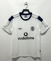 Retro Version 99-00  Manchester United Away White Thailand Soccer Jersey AAA-811