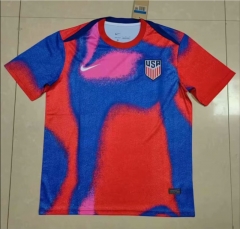 2024-2025 USA Red&Blue Thailand Training Soccer Jersey AAA-818