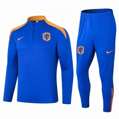 2024-2025 Netherlands Blue Thailand Soccer Tracksuit Uniform-411