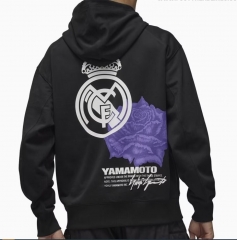 Y3-Real Madrid Black Thailand Soccer Fleece-lined Tracksuit With Hat-CS