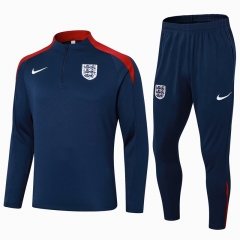 2024-2025 England Royal Blue Thailand Soccer Tracksuit-411
