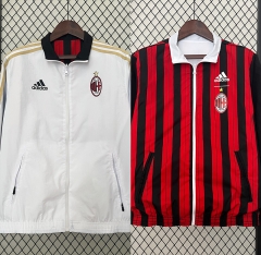 (S-3XL) 2024-2025 AC Milan Red&Black&White Thailand Trench Coats-0255