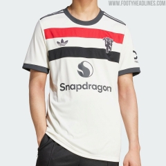 (s-4xl)2024-25 Manchester United 3rd Away  White Soccer Jersey AAA-416
