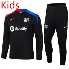 2024-2025 Barcelona Black Kid-Youth Soccer Tracksuit -411