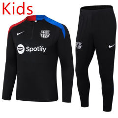 2024-2025 Barcelona Black Kid-Youth Soccer Tracksuit -411