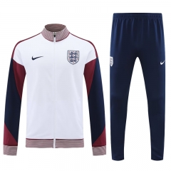 2024-25 England White Soccer Thailand Jacket Uniform-4627