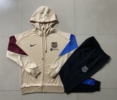 2024-2025 Barcelona Earthy Yellow Thailand Soccer Jacket Uniform With Hat-815