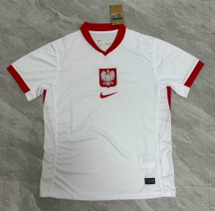 (S-4XL) 2024-2025 Poland Away White Thailand Soccer Jersey AAA-818