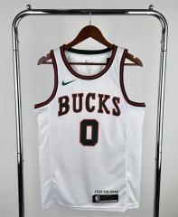 2018 Retro Edition Milwaukee Bucks White #0 NBA Jersey-311