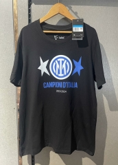 2024-2025  Inter Milan Black Thailand Soccer Cotton T-shirt-7411
