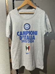 2024-2025  Inter Milan Gray Thailand Soccer Cotton T-shirt-7411