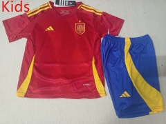2024-25  Spain Home Red Kids/Youth Soccer Uniform-507
