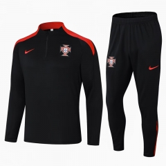 2024-2025 Portugal Black Thailand Soccer Tracksuit-411