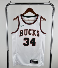 2018 Retro Edition Milwaukee Bucks White #34 NBA Jersey-311