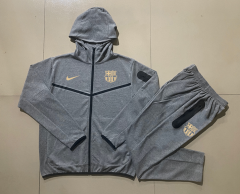 24-25 Barcelona Gray Soccer Jacket Uniform With Hat-815