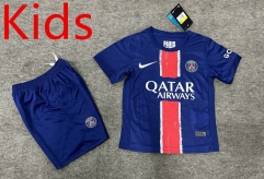 Champions League Final  2024-2025 Paris SG Home Royal Blue Kid/Youth Soccer Uniform-6748