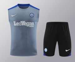 2024-2025 Inter Milan Gray Thailand Soccer Vest Uniform-418
