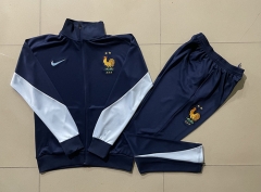 2024-25 France Blue Thailand Soccer Jacket Uniform-815
