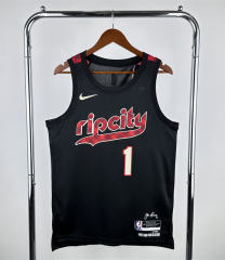 2024 City Edition Portland Trail Blazers Black #1 NBA Jersey-311