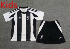 2024-25 Juventus Home White& Black  Soccer kids  Uniform-2353