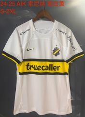 2024-2025 AIK Solna Away White&Yellow Thailand Soccer Jersey AAA-9171