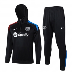 2024-25 Barcelona Black Thailand Soccer Tracksuit With Hat-815