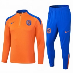 2024-2025 Netherlands Orange Thailand Soccer Tracksuit Uniform-411