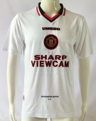 Retro Version 96-97  Manchester United Away White Thailand Soccer Jersey AAA-503