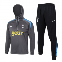 2024-2025 Tottenham Hotspur Dark Gray Thailand Soccer Tracksuit With Hat-815