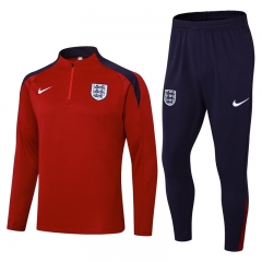 2024-25 England Red Thailand Soccer Tracksuit Uniform-411