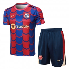 2024-2025 Barcelona Red&Blue Short-Sleeve Thailand Soccer Tracksuit-815