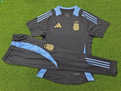 2024-2025 Argentina Gray Short-Sleeved Thailand Training Soccer Tracksuit -9926
