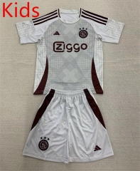 2024-2025 Ajax White  Kid/Youth Soccer Uniform-AY