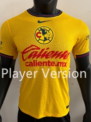 Player Version 2024-2025 Club America Home Yellow Thailand Soccer Jersey AAA-4952