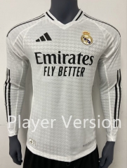 Player Version 2024-25 Real Madrid Home White LS Thailand Soccer Jersey AAA-7642