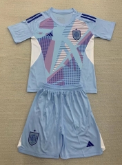 2024-2025 Spain Goalkeeper Blue Soccer Uniform-AY