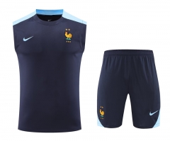 2024-2025 France Royal Blue Soccer Vest Uniform-418