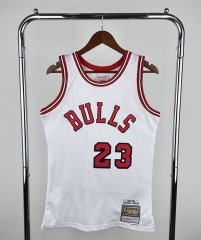 84-85 Retro Version Chicago Bulls White #23 NBA Jersey-311