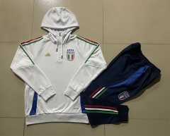 2024-25 Italy White Soccer Tracksuit With Hat-815