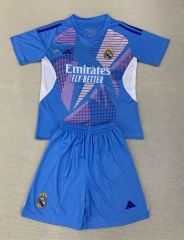 2024-25 Real Madrid Goalkeeper Blue Soccer Uniform-AY