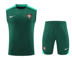 2024-2025 Portugal Green Thailand Vest  Soccer Uniform-418