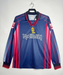 Retro Version 1998 West Ham United Home Royal Blue LS Thailand Soccer Jersey AAA-811
