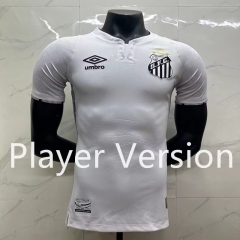 （s-3xl）Player Version 2024-2025 Santos FC Home White Thailand Soccer Jersey AAA-908