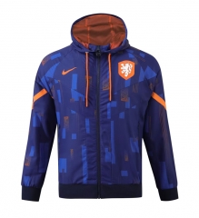 2024-2025 Netherlands Blue Thailand Trench Coats With Hat-0255