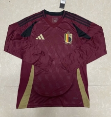 2024-2025 Belgium Home Maroon LS Thailand Soccer Jersey AAA-422