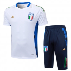 2024-2025 Italy White Short-Sleeve Thailand Soccer Tracksuit-815