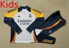 2024-25 Real Madrid White Kids/Youth Soccer Tracksuit-815