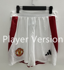 Player Version 2024-2025 Manchester United Home White Thailand Soccer Shorts-888